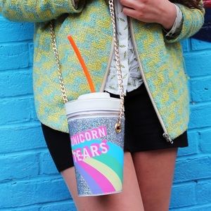 Unicorn tears jumbo drink cup crossbody bag